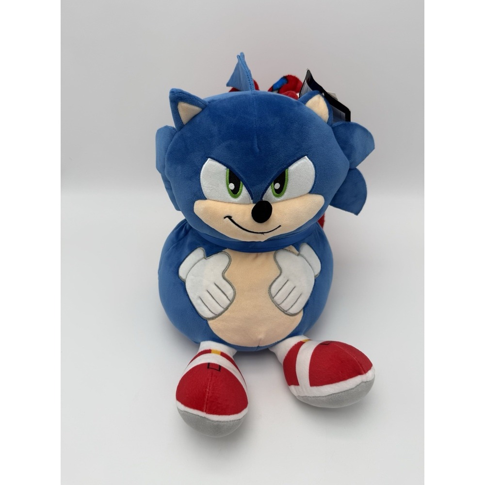NWT Sonic The Hedgehog 3 Movie Sonic Character Pillow Throw Blanket Set Plush
